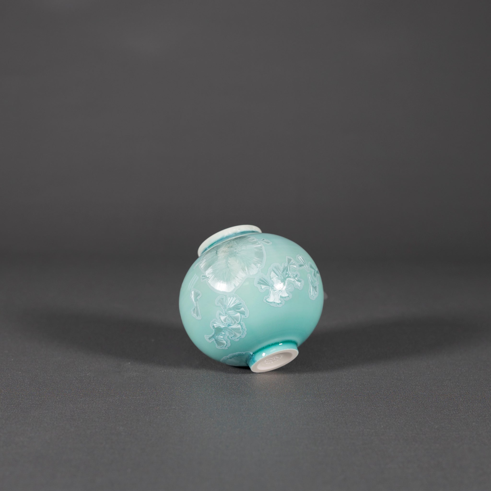 Miniature Turquoise Crystalline Vase