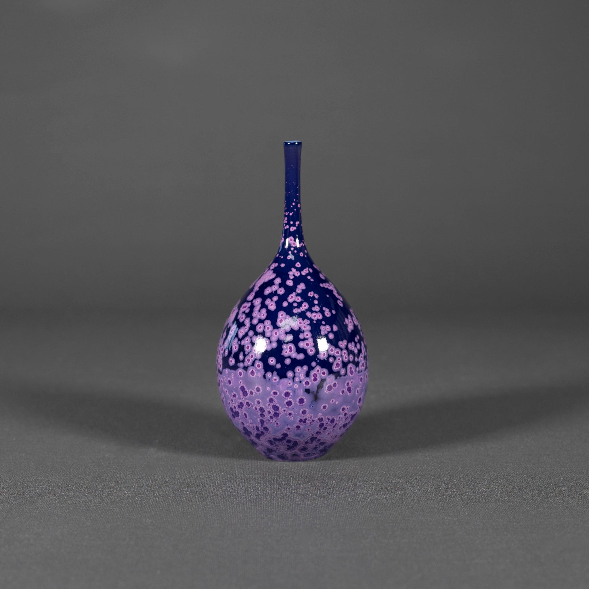 Miniature Cobalt Purple Crystalline Vase