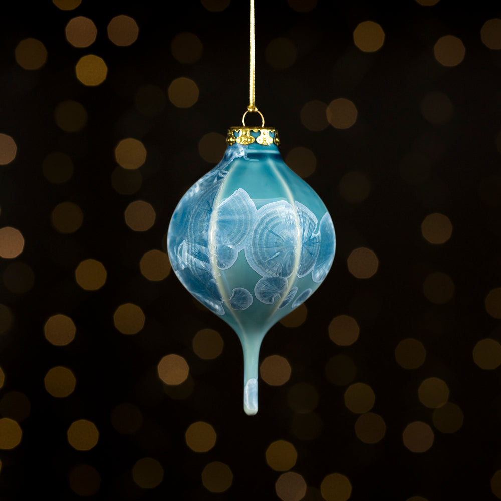 Light Blue Crystalline Ornament