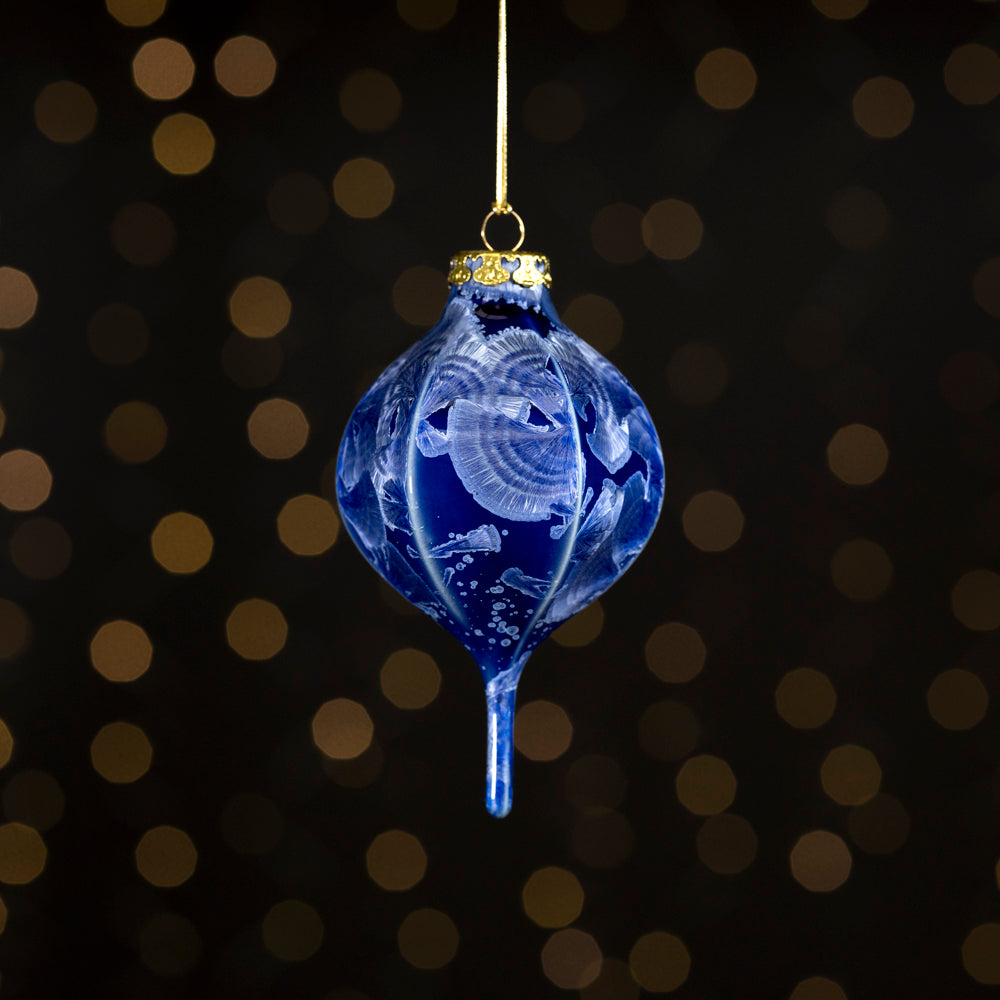 Azure Blue Crystalline Ornament