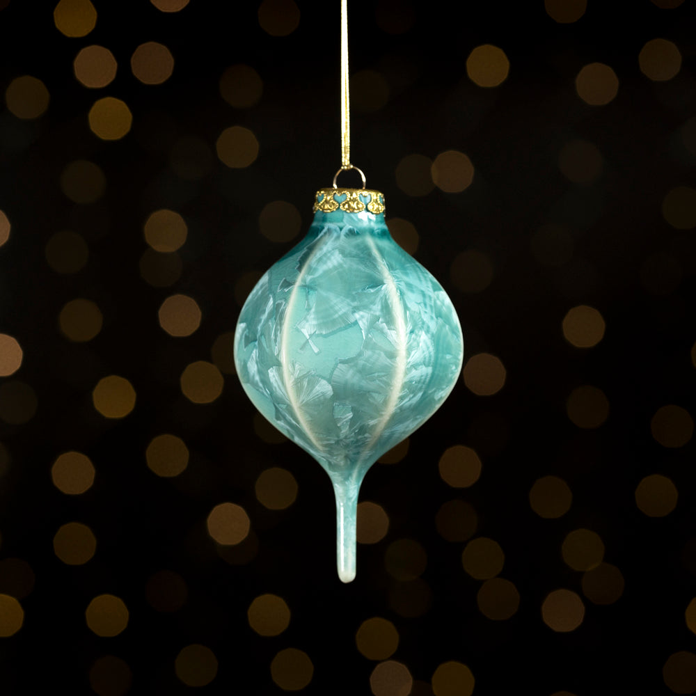 Turquoise Crystalline Ornament