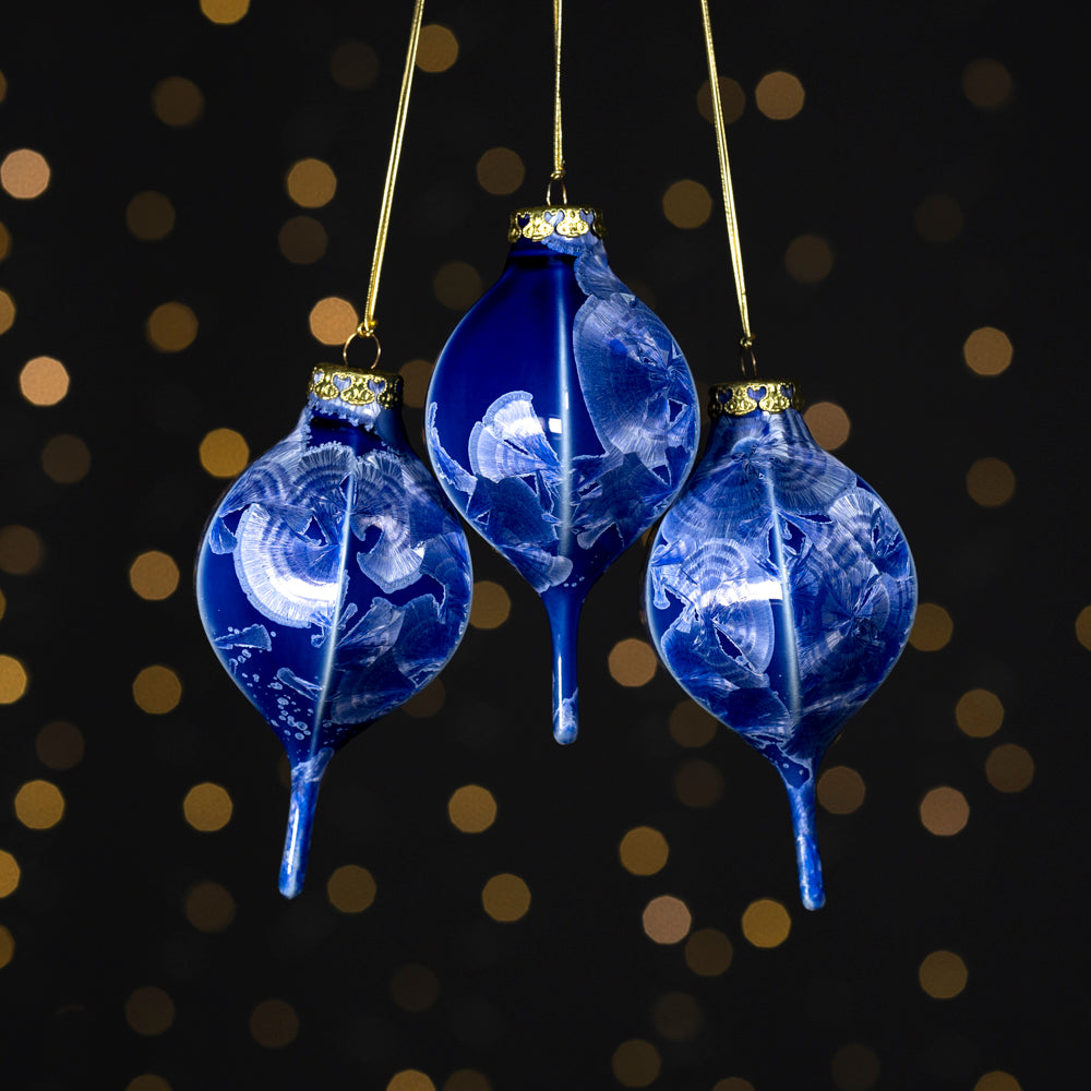 Azure Blue Crystalline Ornament