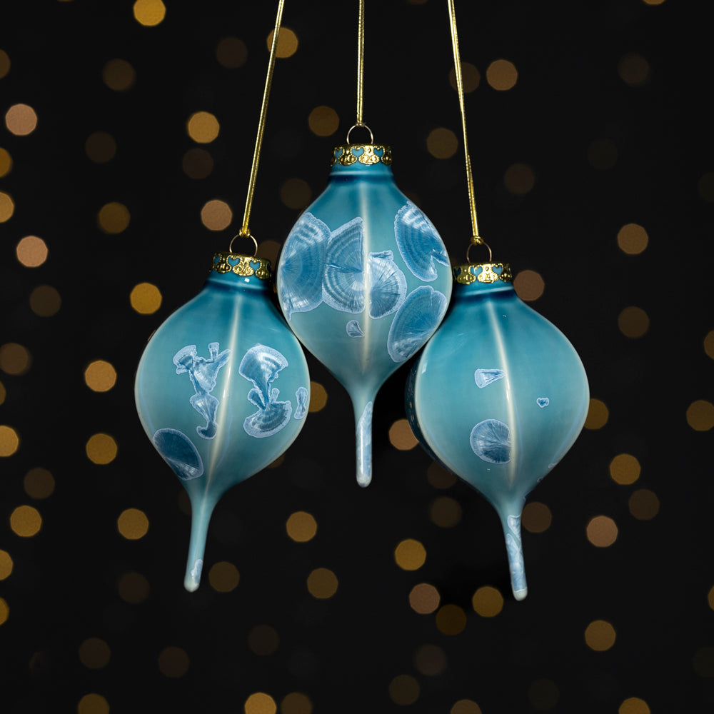 Light Blue Crystalline Ornament