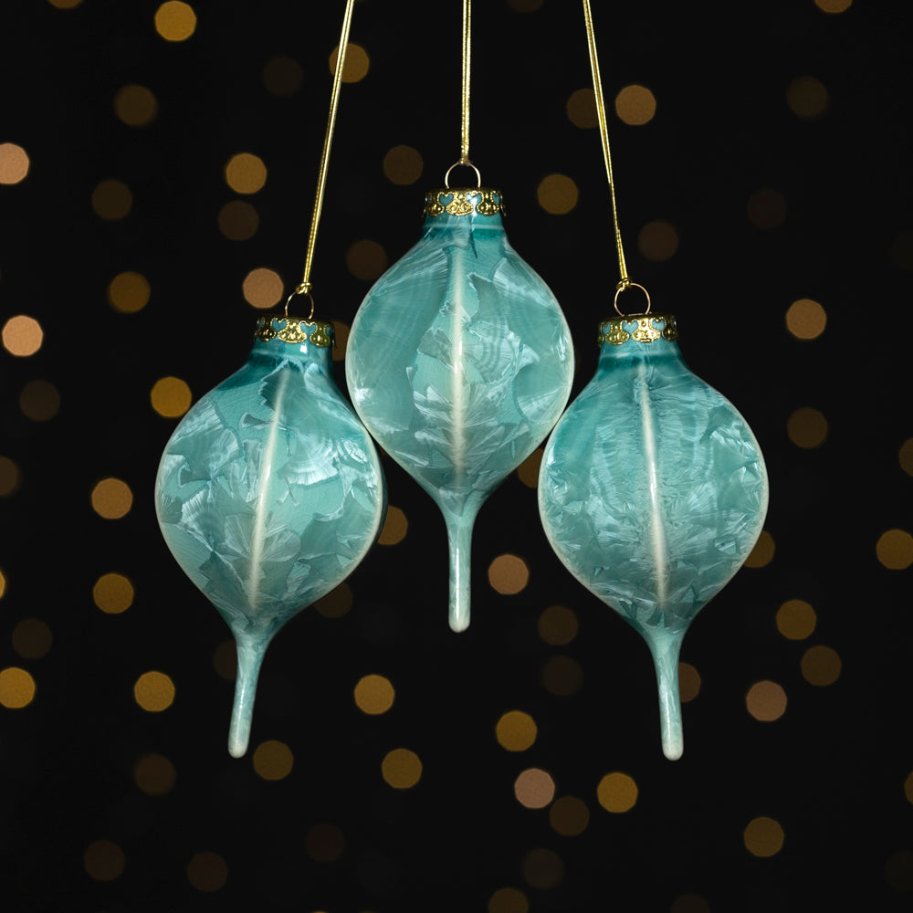 Turquoise Crystalline Ornament