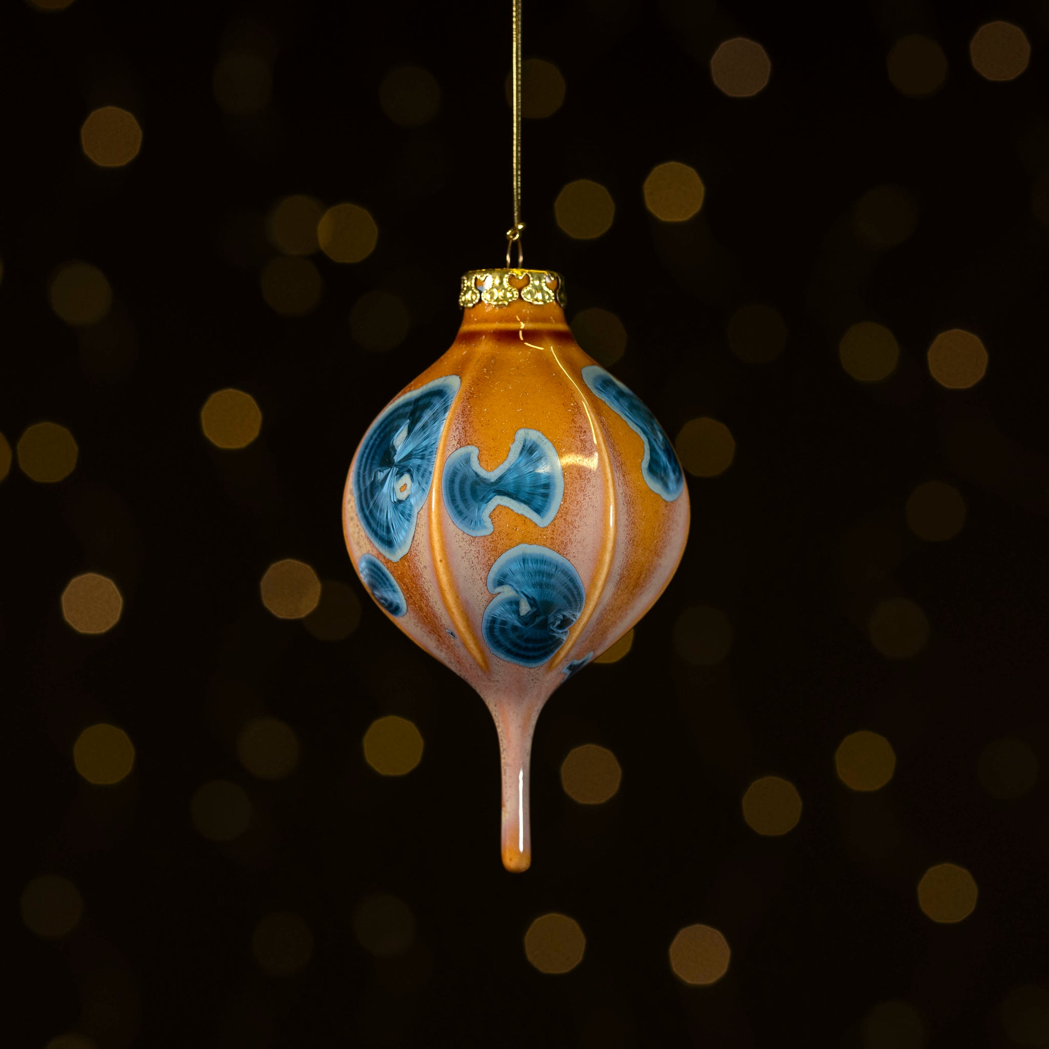 Yellow & Blue Crystalline Ornament