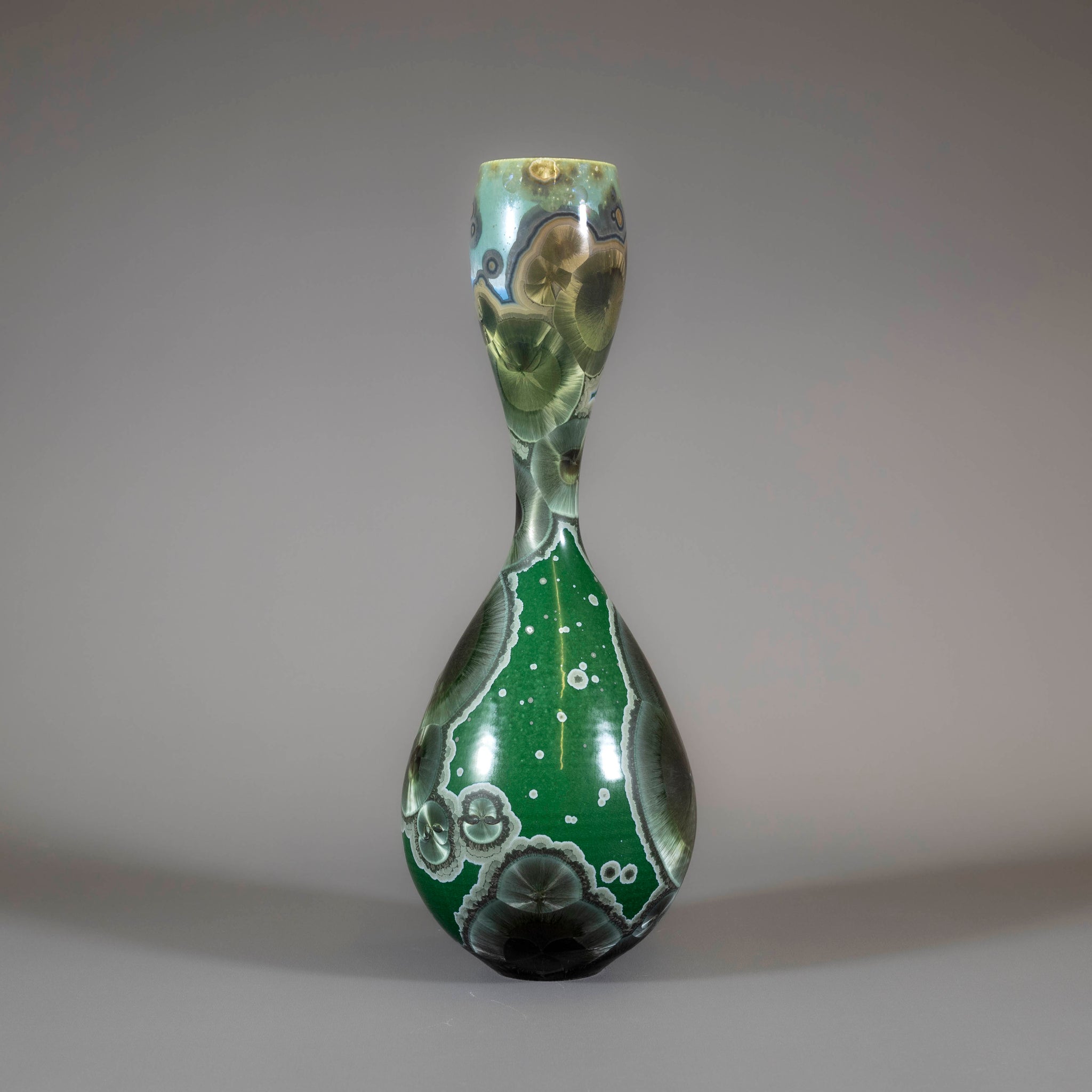 Dark Green Crystalline Vase